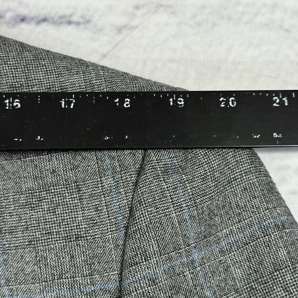 VTG Hickey Freeman Suit 42L Pure Wool Gray‎ Glen Check 36L Pants USA 90s